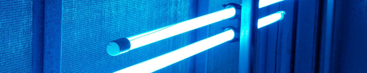 UV-C lamps installed in HVAC air handling unit